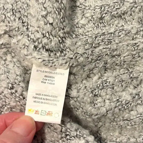 RDI Wrap Cowl Sweater Large Gray Oversized with Buttons - Picture 9 of 10